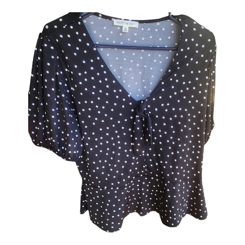 Perseption Concept Women’s Polka Dot Blouse Size Xl